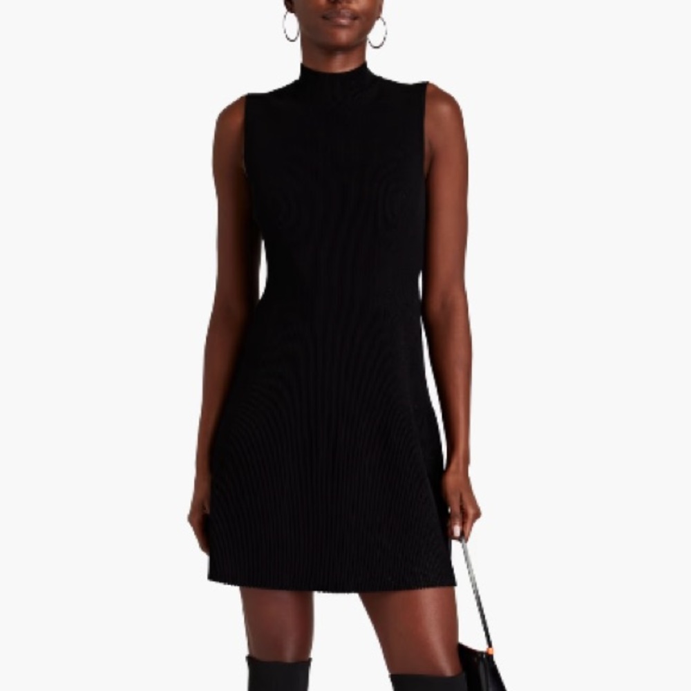 THEORY Cutout metallic ribbed-knit mini dress